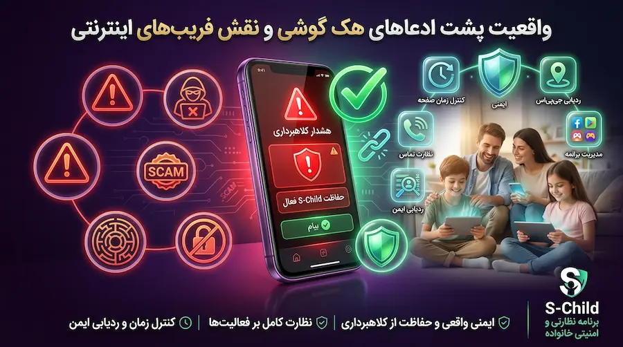 هک گوشی چیست و روشهای واقعی نفوذ و پیشگیری از آن : جایگزین قانونی برنامه نظارت فرزند S-CHILD 4 نشانههای هک شدن گوشی و اهمیت تشخیص به موقع