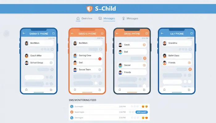 نظارت بر پیامکها : راهکار تخصصی S-Child برای محافظت والدین از فرزندان در برابر تهدیدات پیامکی و قلدری سایبری 2 نظارت بر پیامکها