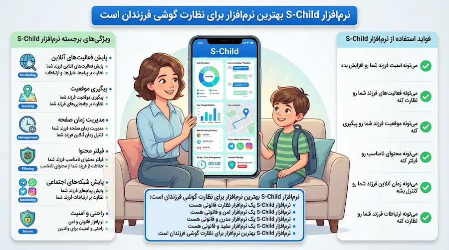 برنامه S-Child بهترین روش برای نظارت بر تلگرام فرزندان