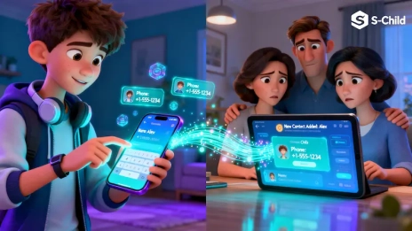 نظارت بر مخاطبین گوشی فرزند | راهنمای والدین + S-Child 1 نظارت بر مخاطبین