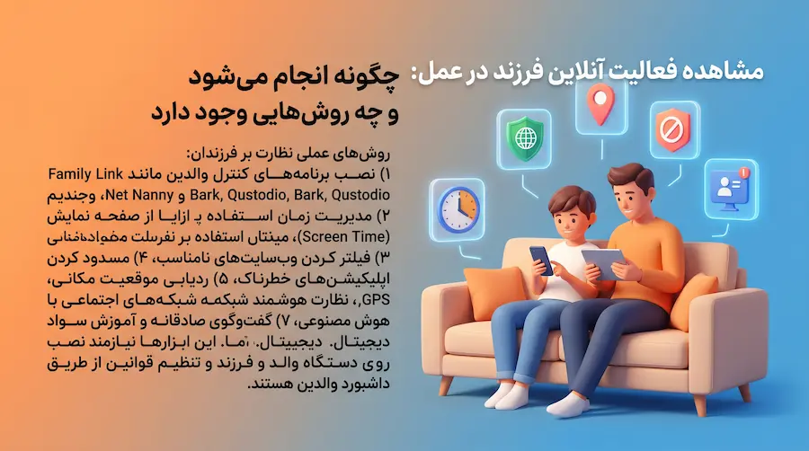 مشاهده فعالیت آنلاین فرزند در عمل چگونه انجام میشود و چه روشهایی وجود دارد