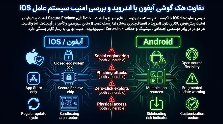 تفاوت هک گوشی آیفون با اندروید و بررسی امنیت سیستم عامل iOS